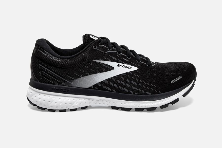 Brooks Ghost 13 Womens UK - Road Running Shoes - Black/White 012-JXEPVB